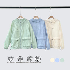 Athletic Jackets Quick-Dry Hooded  Adjustable Fit Featherlight Feel Workout UV Protection
