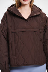 Women's Packable Quilted Water - Repellent Hooded Pullover